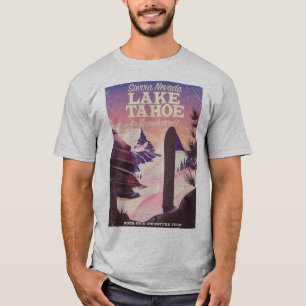 Camiseta Serra poster de Lake Tahoe da snowboarding de
