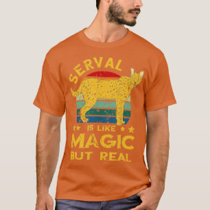 Camiseta Serval Retro Magic Mas Real Serval Cat Wild E