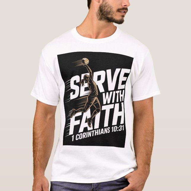 Camiseta Serve de fé cristão de vôlei (Frente)
