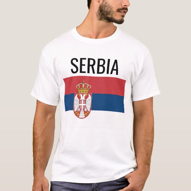 Camiseta Sérvia // Bandeira Nacional do País (Frente)