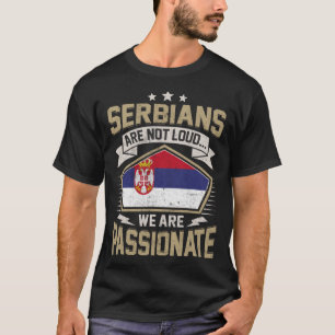 Camiseta Sérvia Bandeira Serbs Apaixonados Raparigas e Mulh