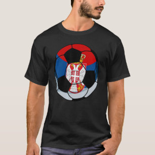 Camiseta Sérvia Bola Bandeira Patriótico Futebol Orgulhoso