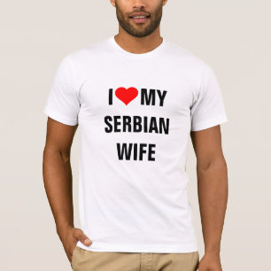 Camiseta Sérvia: Eu Amo Minha Esposa Sérvia