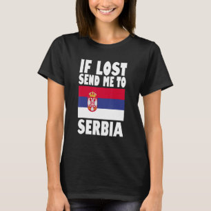 Camiseta Sérvia Flag Design Se perdido envie-me para a Sérv