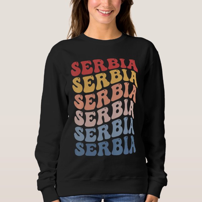 Camiseta Sérvia Groovy Retro Sérvio (Frente)