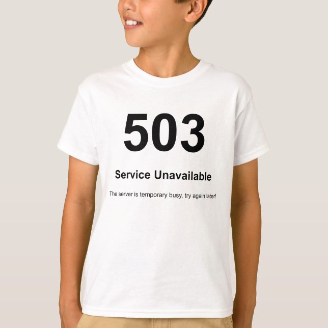 Camiseta Serviço 503 indisponível (Frente)