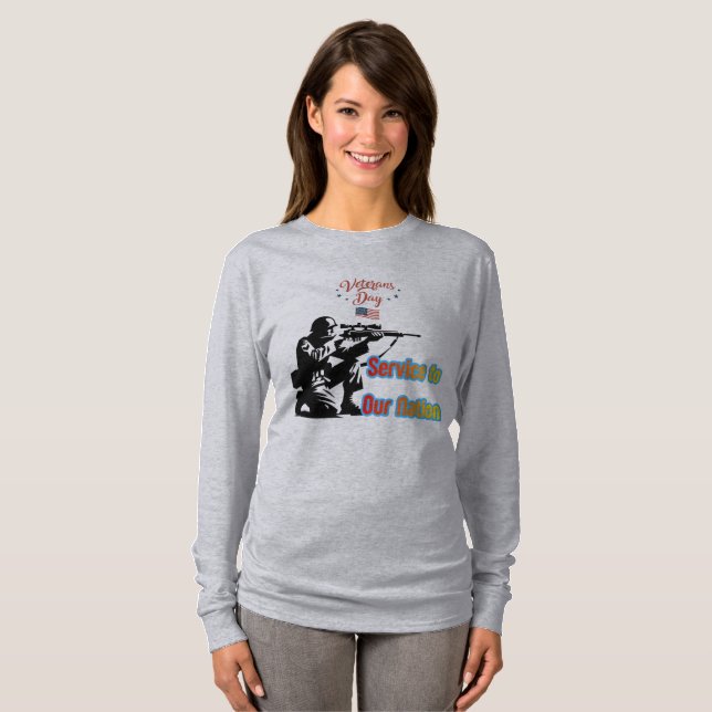 Camiseta Serviço à Nação cinza (Frente Completa)