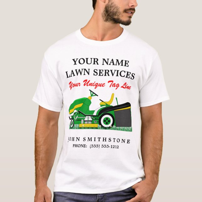 Camiseta Serviço ajardinando do cortador de relva | | (Frente)