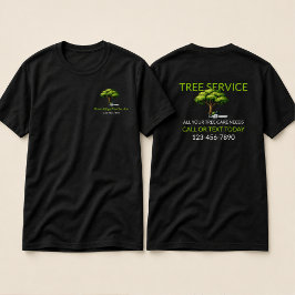 Camiseta Serviço de Árvores Verde Preto Arborista Profissio