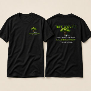 Camiseta Serviço de Árvores Verde Preto Arborista Profissio