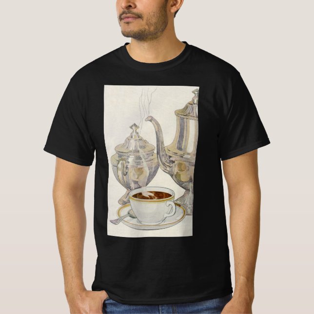 Camiseta Serviço de Café Prata Vintage (Frente)