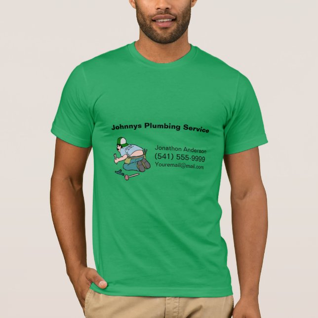 Camiseta Serviço de Canalização de Cartoon (Frente)