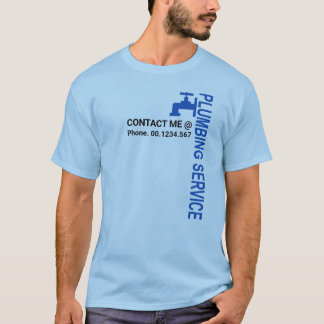 Camiseta Serviço de Canalização de Motif Vertical Azul