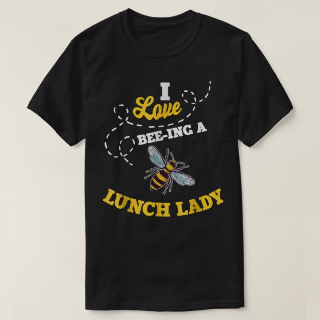 Camiseta Serviço de Comida da Escola de Cafeteria Lady Bee  (Frente do Design)