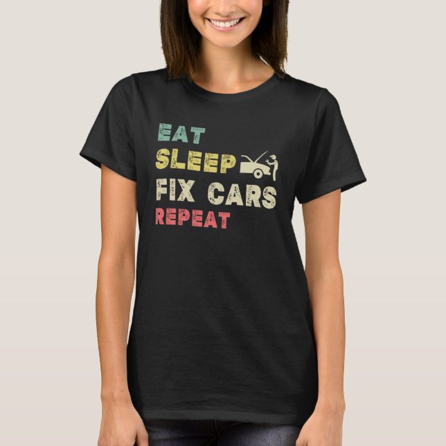 Camiseta Serviço de conclusão de trabalho de mecânico autom (Frente)