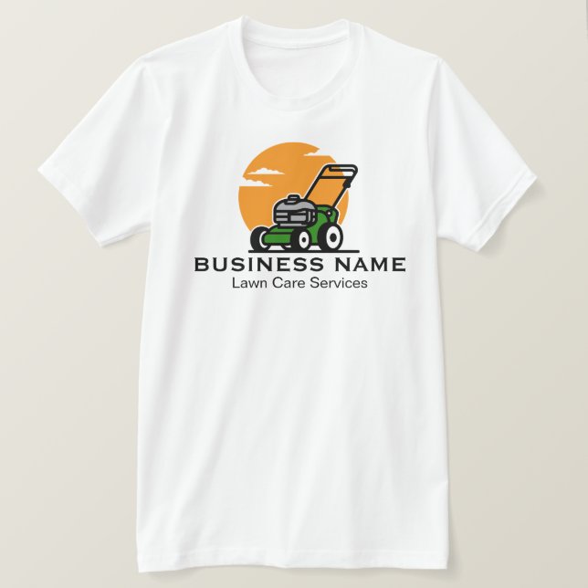 Camiseta Serviço de Corte de Grama Laranja Verde (Frente do Design)