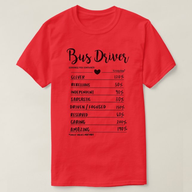 Camiseta Serviço de driver de barramento (Frente do Design)