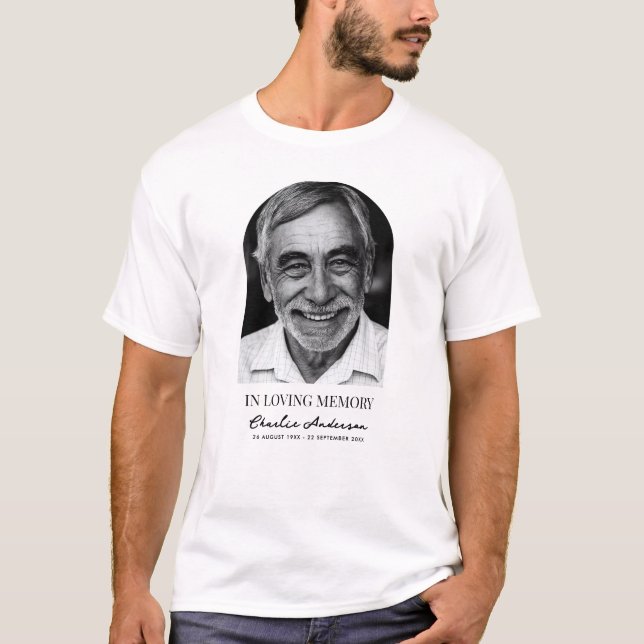 Camiseta Serviço De Fotografia De Arch Moderno Funeral Ou M (Frente)