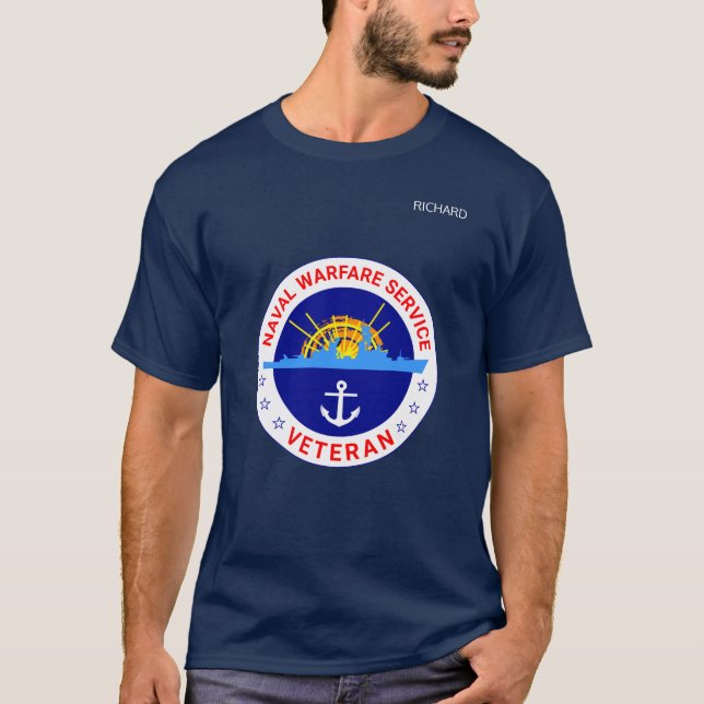 Camiseta Serviço de guerra naval veterano elegante (Frente)