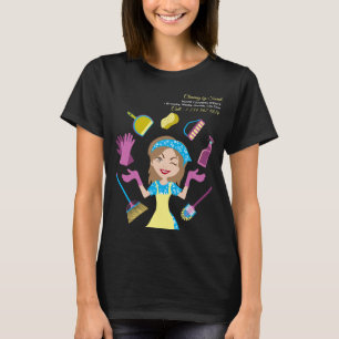 Camiseta Serviço de Limpeza de Casa Azul Amarelo de Serviço