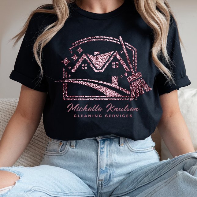 Camiseta Serviço de Limpeza de Casa Glitter Roxo (Criador carregado)