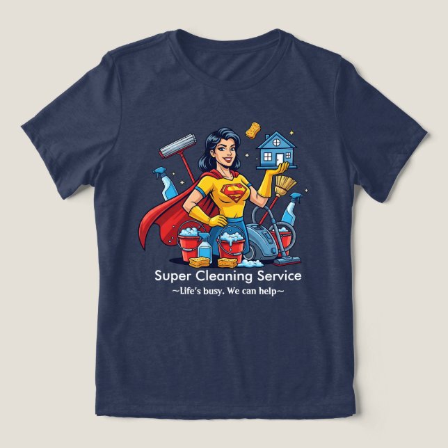 Camiseta Serviço de Limpeza de Casa Moderna Serviço de Limp (Design frontal)