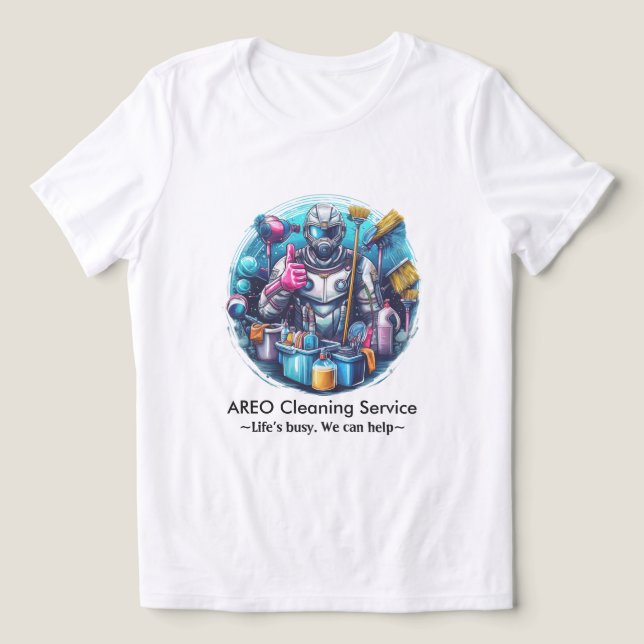 Camiseta Serviço de Limpeza de Casa Moderna Serviço de Limp (Design frontal)