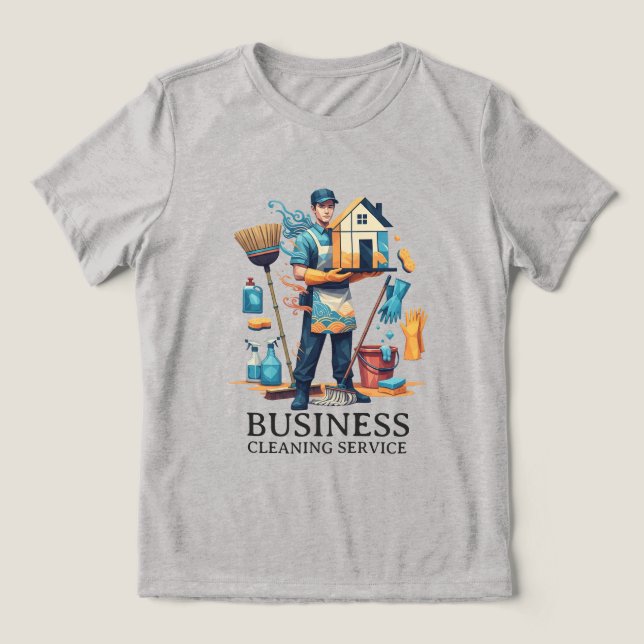 Camiseta Serviço de Limpeza de Casa Moderna Serviço de Limp (Design frontal)