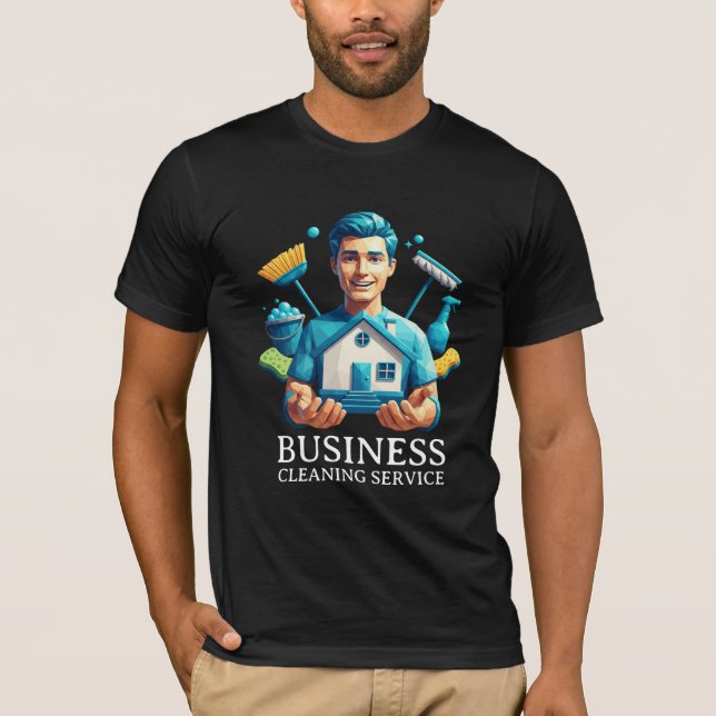 Camiseta Serviço de Limpeza de Casa Moderna Serviço de Limp (Frente)