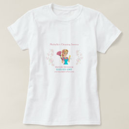 Camiseta Serviço de Limpeza de Luminosas Rosa, Cute Maid Ho