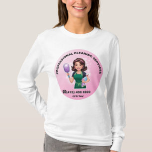 Camiseta Serviço de Limpeza de Maid de Brunette