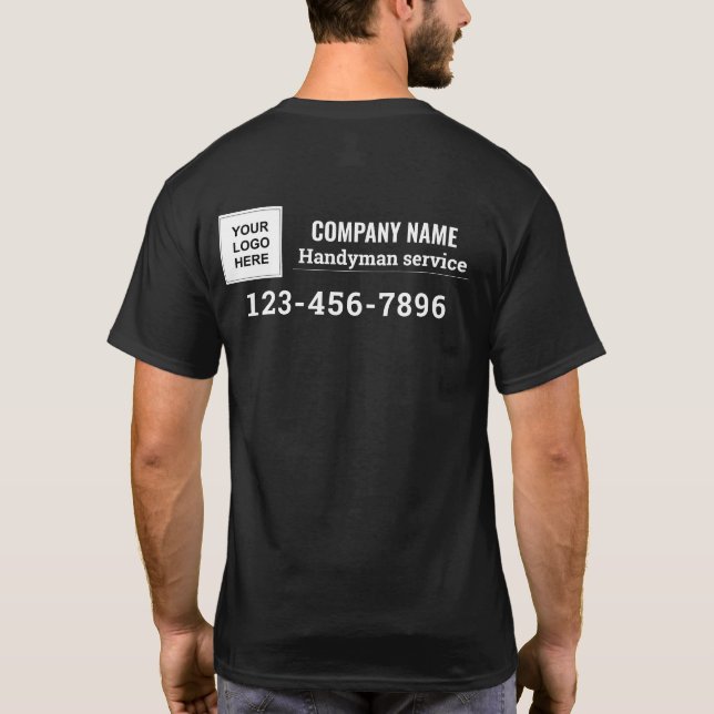 Camiseta Serviço de negócios de handyman: nome do logo - tr (Verso)