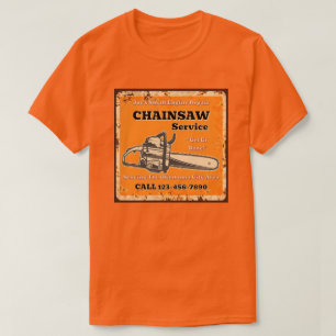 Camiseta Serviço de personalização de motosserra Reparo de