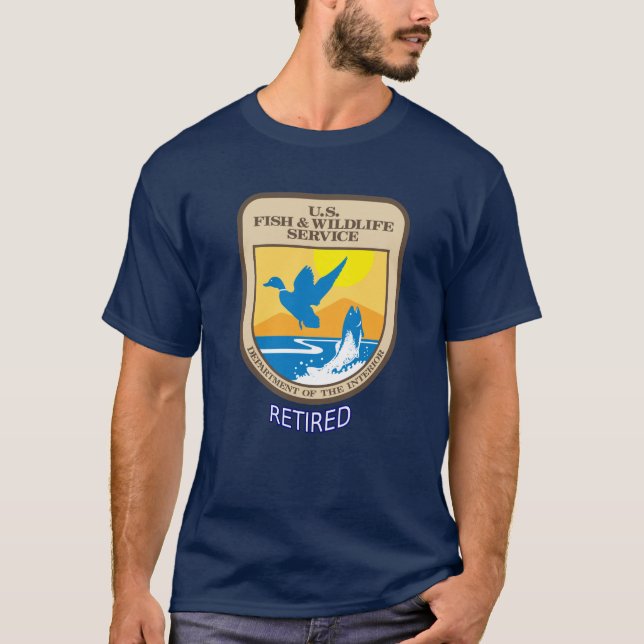 Camiseta Serviço de Pesca e Vida Selvagem dos EUA aposentad (Frente)