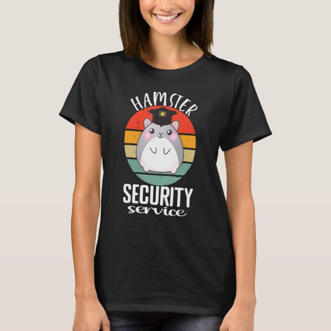 Camiseta Serviço de Segurança do Hamster Engraçado (Frente)