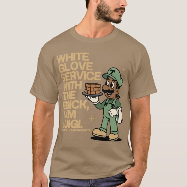 Camiseta Serviço de Tijolo de Luva Branca Design Clipse Ins (Frente)