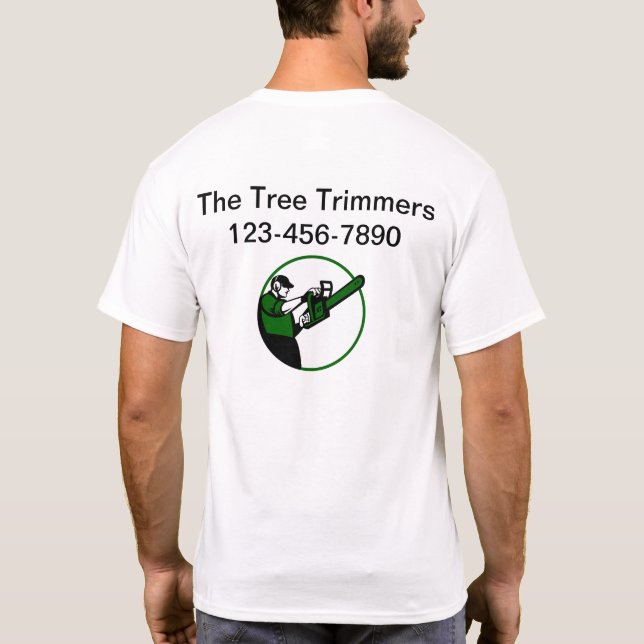 Camiseta Serviço de triagem em árvore Logotipo comercial (Verso)