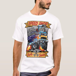 Camiseta Serviço e peças do carro de músculo quente e Compr