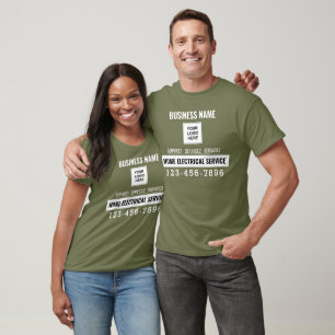 Camiseta Serviço elétrico doméstico Código QR Logotipo pers