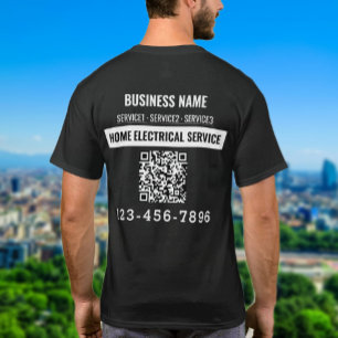 Camiseta Serviço elétrico doméstico Código QR Logotipo pers