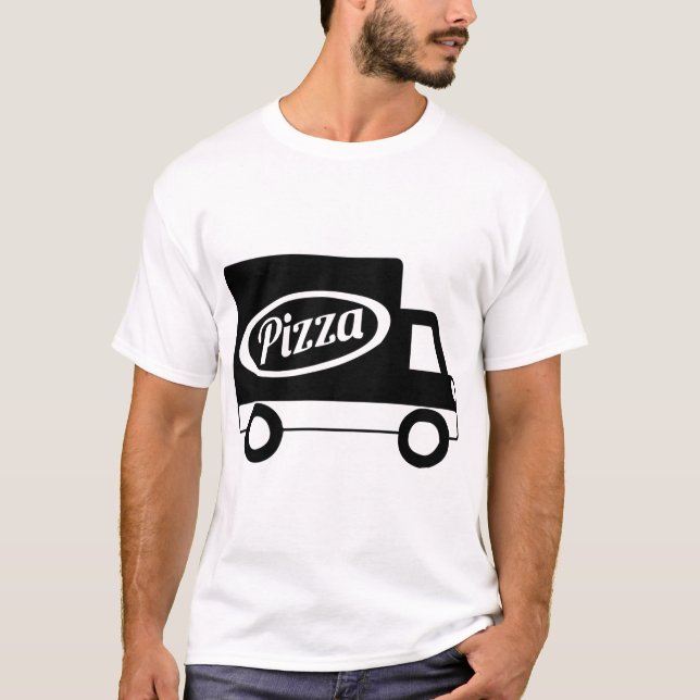 Camiseta Serviço Local de Entrega de Pizza Caminhão Uniform (Frente)