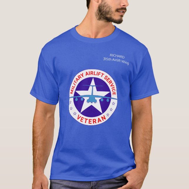 Camiseta Serviço Militar de Aeronaves Veteran elegante (Frente)