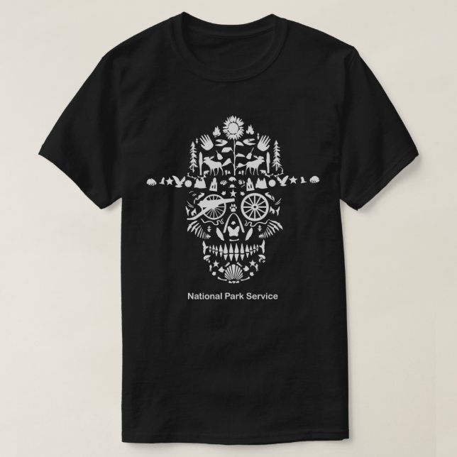 Camiseta Serviço nacional do parque, animais que caminham a (Frente do Design)