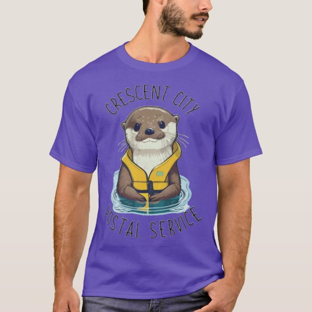 Camiseta Serviço Postal da Cidade Crescent Otter retrô (Frente)