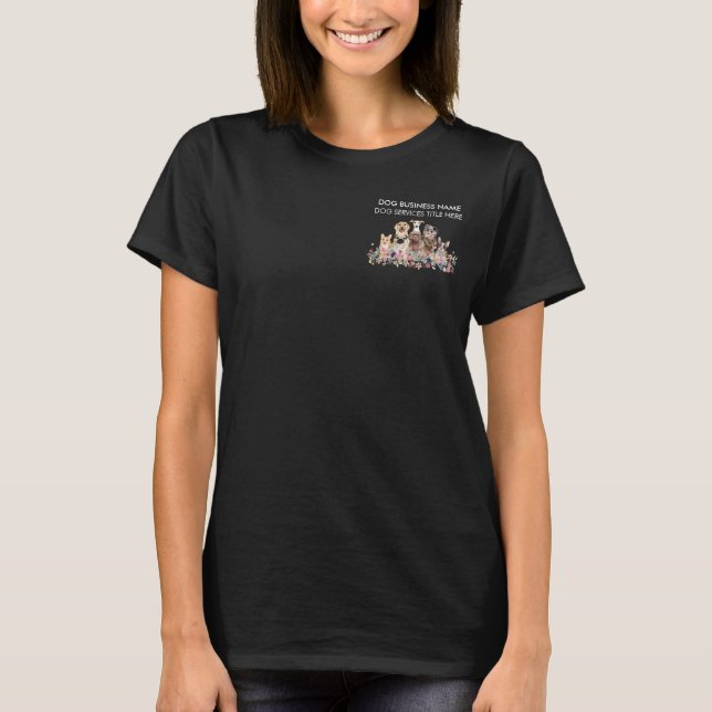 Camiseta Serviços de cães tosador de dois lados (Frente)