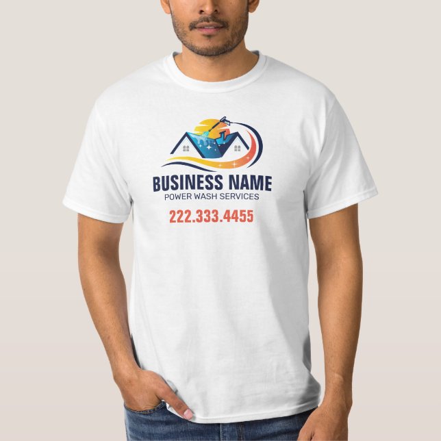 Camiseta Serviços de Limpeza com Lavagem a Alta Pressão em  (Frente)