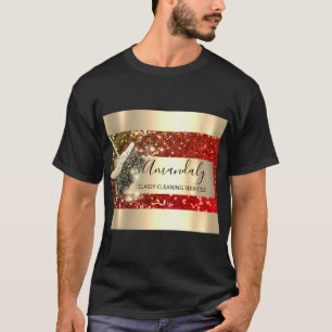 Camiseta Serviços De Limpeza Da Casa De Maid Mantendo Dour