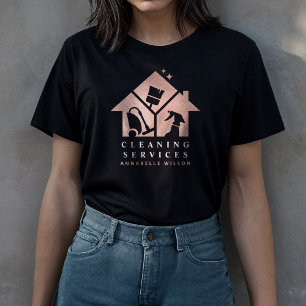 Camiseta Serviços de limpeza de casas Rosa Douradas 