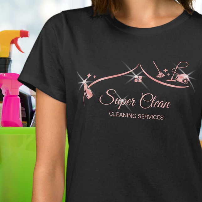 Camiseta Serviços de limpeza profissional de casas de limpe (Criador carregado)