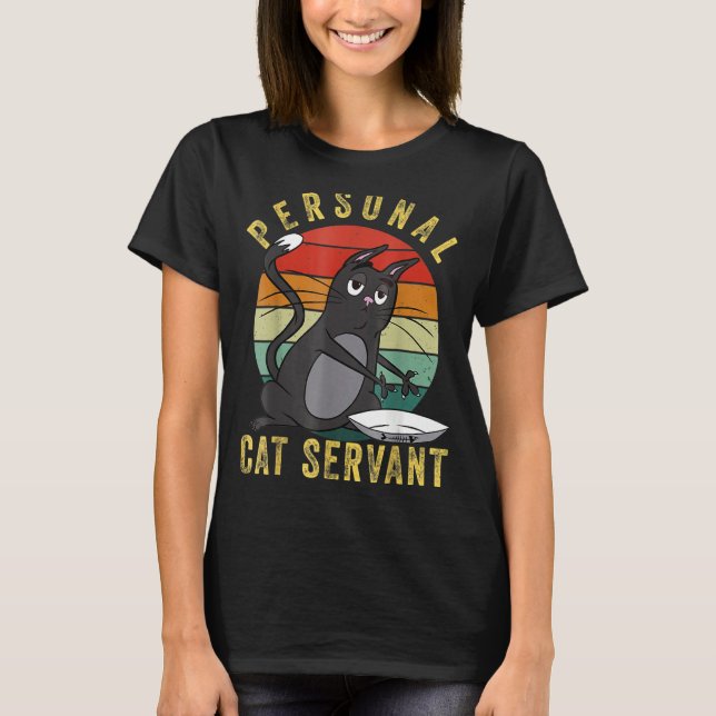 Camiseta Servidores Pessoais De Gato Para Gatinhos De Gato (Frente)